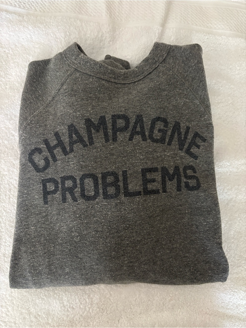 Grey 'Champagne Problems' Crewneck Sweatshirt - Women's Casual Pullover